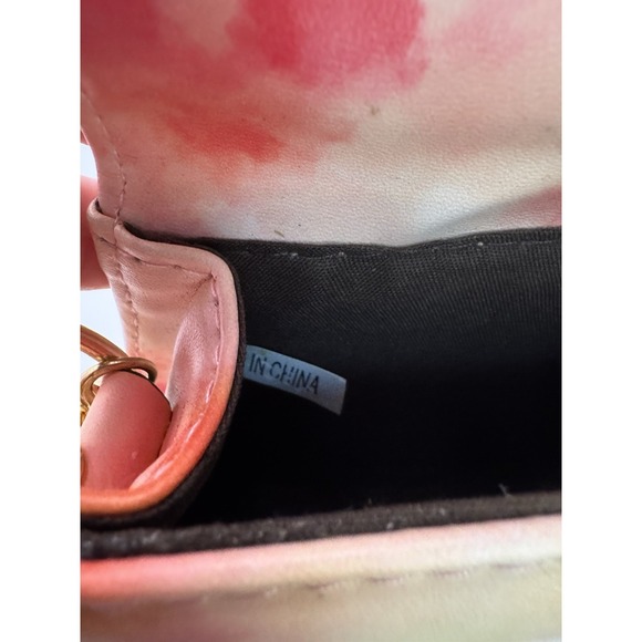 NY New York Rainbow Tie Dye Pink Rhinestone Shoulder Strap Chain Purse Handbag - Picture 11 of 11